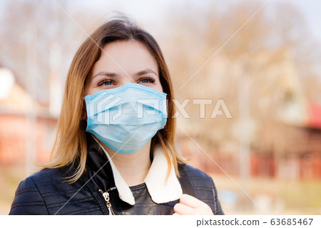 Masked quarantine walk. Coronavirus Protection Masked quarantine walk. Coronavirus Protection 63685467