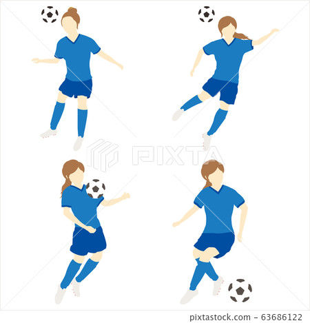 Women playing soccer simple set 02 Women playing soccer simple set 02 63686122