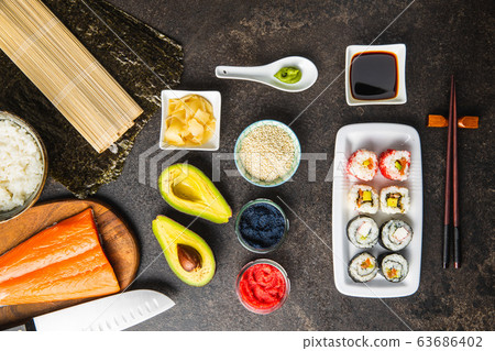 Japanese sushi food. Japanese sushi food. 63686402