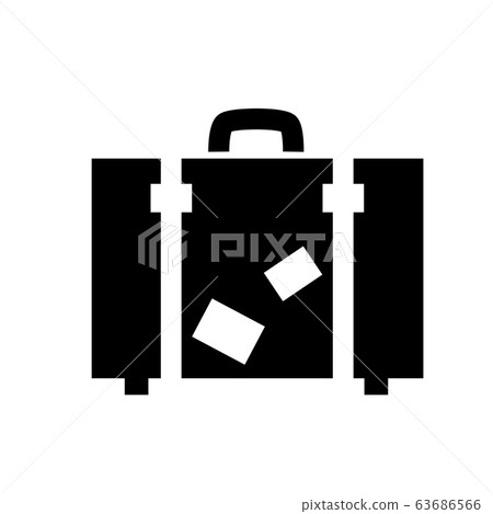 Suitcase glyph icon. Travel symbol isolated on white background. Luggage simple solid sign. Tourist bag silhouette. Black trip object 63686566