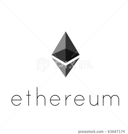 Ethereum coin symbol logo. Ethereum coin symbol logo. 63687174