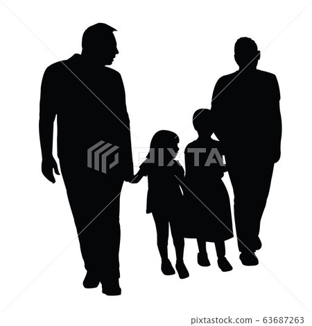 a family walking body silhouette vector a family walking body silhouette vector 63687263