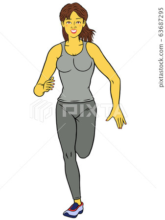 做跑的健身輔導員婦女 63687295