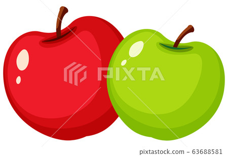 Red and green apples on white background Red and green apples on white background 63688581