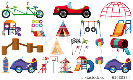 Large set of different play stations in the Large set of different play stations in the 63688584
