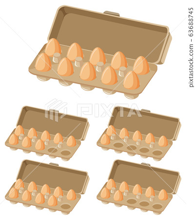 Set of cartons of eggs with different numbers of Set of cartons of eggs with different numbers of 63688745