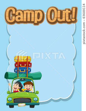 Frame design template with people on the road trip Frame design template with people on the road trip 63689114