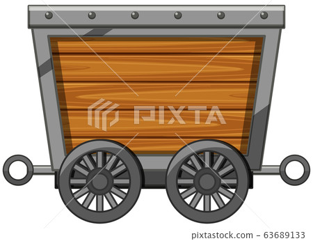 Wooden wagon with metal wheels 63689133