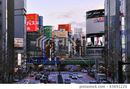 Urban landscape Dusk Shinjuku large guard Tokyo cityscape around west exit of Shinjuku station 63691220