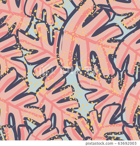 Abstract monstera leaf seamless pattern. Exotic Abstract monstera leaf seamless pattern. Exotic 63692003