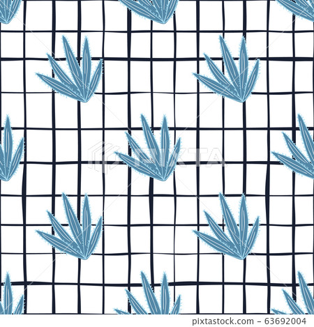 Cactus seamless pattern in doodle style. Simple Cactus seamless pattern in doodle style. Simple 63692004
