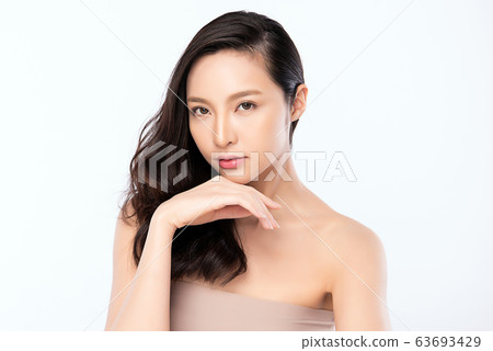 Beautiful Young Asian Woman with Clean Fresh Skin. Beautiful Young Asian Woman with Clean Fresh Skin. 63693429