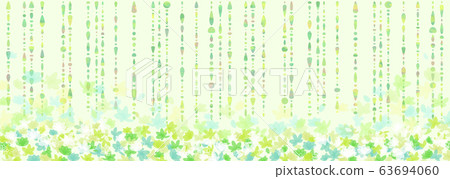 Watercolor style blue flowers and rain background illustration 63694060
