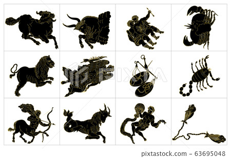 12 constellation lineless black frame 12 constellation lineless black frame 63695048