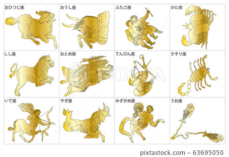 12 constellation lineless gold frame name 12 constellation lineless gold frame name 63695050