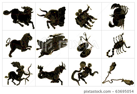 12 constellations black frame 12 constellations black frame 63695054