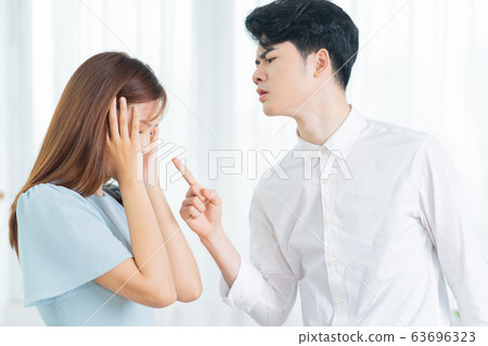 Couple. broke up, fight, domestic violence 63696323