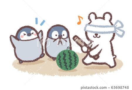 西瓜分割北極熊企鵝小雞 63698748