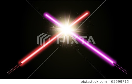 Crossed light swords. Debates concept. Fight Crossed light swords. Debates concept. Fight 63699715