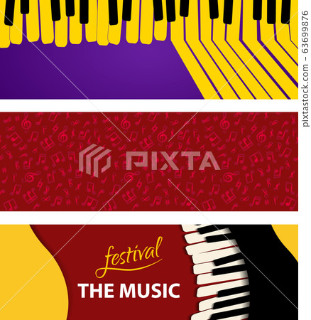 Set Music Abstract Background Piano Keys On Stock Illustration 63699876 Pixta