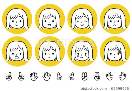 Woman face icon outer spring Woman face icon outer spring 63699926