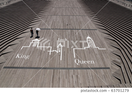 Two people at Yokohama Great Pier Two people at Yokohama Great Pier 63701279