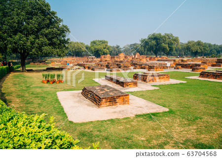 Sarnath ancient ruins in Varanasi, India 63704568