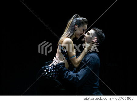 ballroom couple dancing isolated on black background 63705003