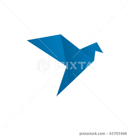 Bird origami logo design template 63705406