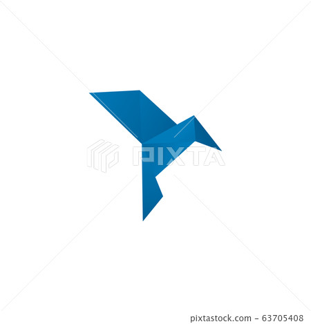 Origami bird icon logo design template 63705408
