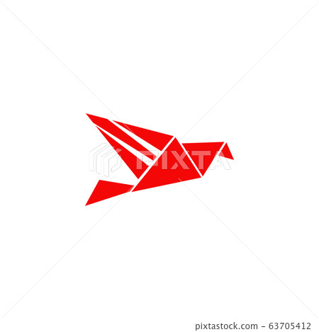 Origami bird icon logo design template Origami bird icon logo design template 63705412