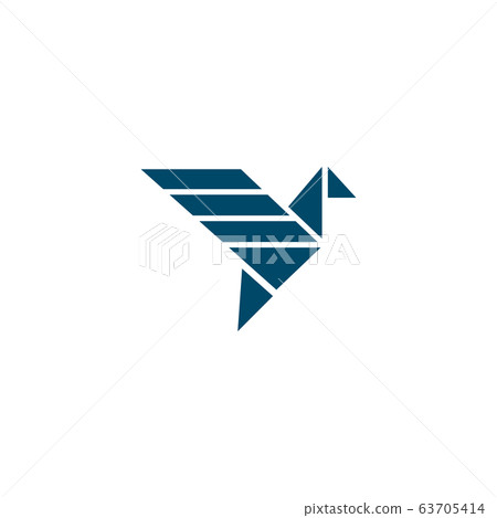 Origami bird icon logo design template Origami bird icon logo design template 63705414