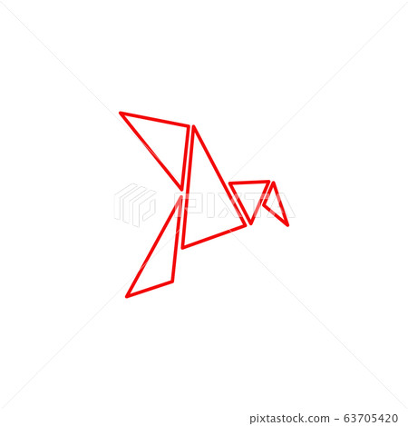 Origami bird icon logo design template 63705420