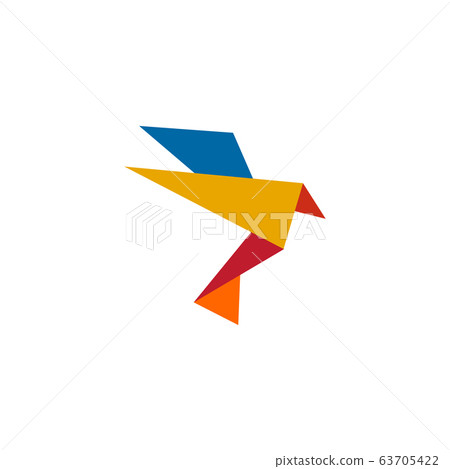 Origami bird icon logo design template Origami bird icon logo design template 63705422
