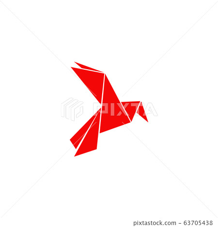 Origami bird icon logo design template Origami bird icon logo design template 63705438