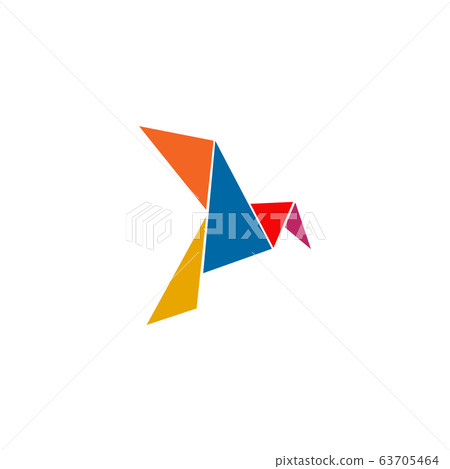 Origami bird icon logo design template Origami bird icon logo design template 63705464