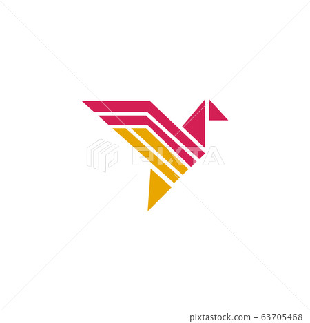 Origami bird icon logo design template Origami bird icon logo design template 63705468
