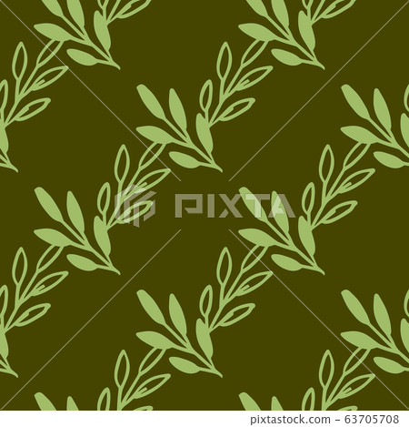 Vector Seamless pattern leaves green brown color 63705708