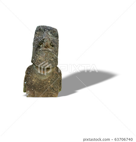 Iconic moai of Rapa Nui isolated over white background Iconic moai of Rapa Nui isolated over white background 63706740