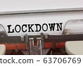 LOCKDOWN word typed on a Vintage Typewriter 63706769