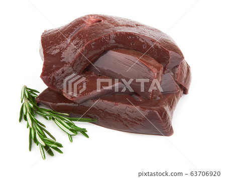 Liver fillet on white Liver fillet on white 63706920