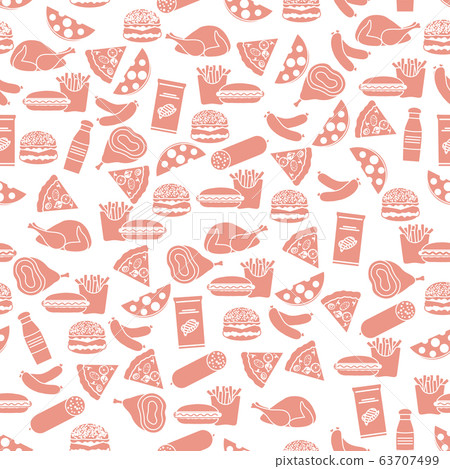 Seamless Pattern Fast Food Snack Picnic Unhealthy Seamless Pattern Fast Food Snack Picnic Unhealthy 63707499