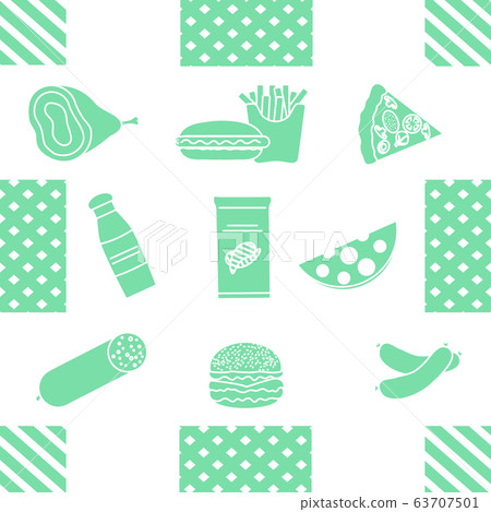 Seamless Pattern Fast Food Snack Picnic Unhealthy Seamless Pattern Fast Food Snack Picnic Unhealthy 63707501
