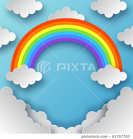 Rainbow icon isolated on blue sky background Rainbow icon isolated on blue sky background 63707783