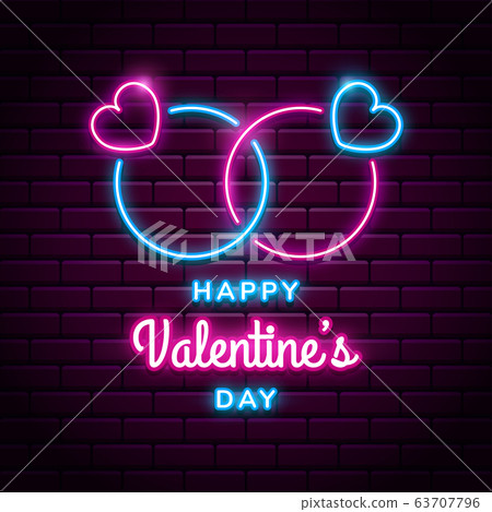 Happy Valentine's Day background with bright pink - Stock Illustration ...