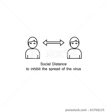 Social Distancing icon and Self Quarantine Social Distancing icon and Self Quarantine 63708235