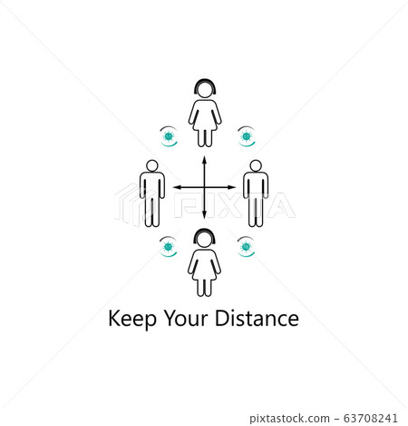 Social Distancing icon and Self Quarantine Social Distancing icon and Self Quarantine 63708241