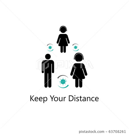 Social Distancing icon and Self Quarantine Social Distancing icon and Self Quarantine 63708261