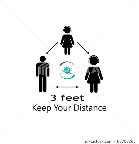 Social Distancing icon and Self Quarantine Social Distancing icon and Self Quarantine 63708263
