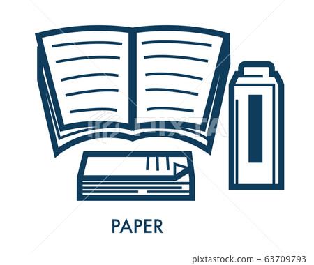 Paper products set, book and carton package garbage Paper products set, book and carton package garbage 63709793